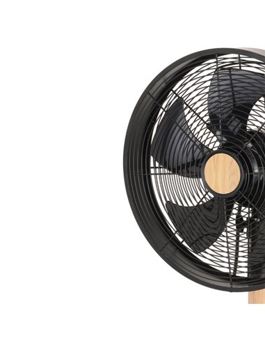 Ventilador Sobremesa Falcon Negro/haya 3vel.45w 5 Asp. Oscilante Y Rotatorio 59x35x28cm