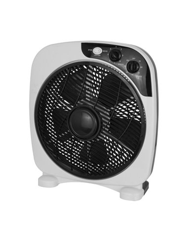 Ventilador Sobremesa Borja 45w Blanco/negro 3vel. 5 Aspas Temporizador 41x37,5x12,5cm