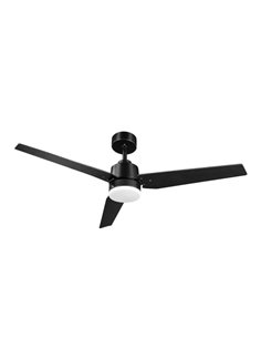 Ventilador Dc Captus 22w Negro 3aspas Negro/roble 132d Reg. Intensidad 2180lm 3000k,4000k,6000k Remoto+ Temporizador+ Memoria 2