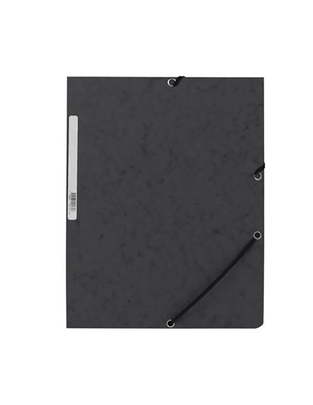 Carpeta con gomas kf02167 cartón negra con solapas din a4 q-connect