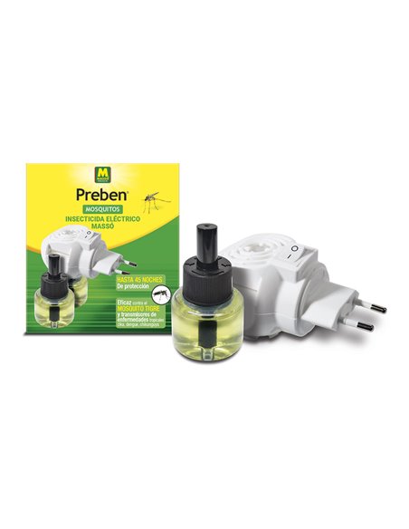 Inseticida elétrico contra mosquitos 33ml + recarga Preben 231603 Massó
