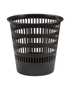 Papelera de 16l con rejilla negra faibo