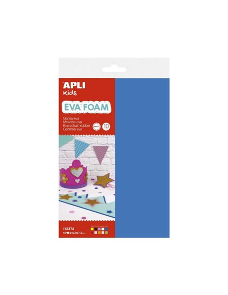 Pack de goma eva multicolor a4 10 hojas apli kids