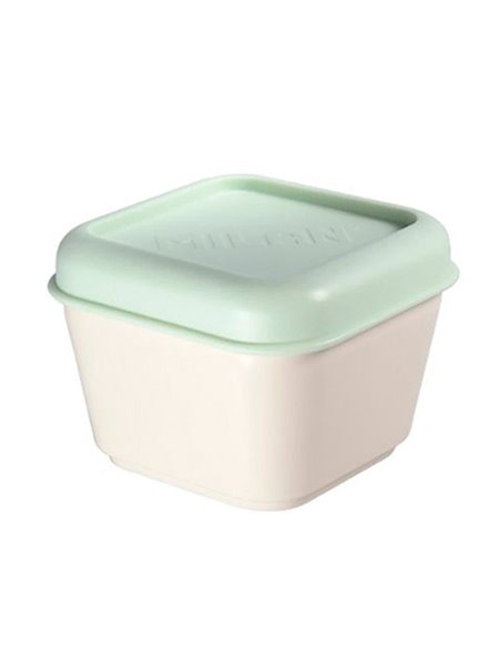 Recipiente para alimentos cuadrado 0,33 l tapa verde milan