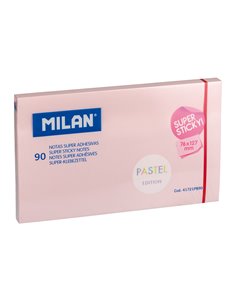 Bloc 90 notas super adhesivas rosa pastel 76x127mm milan