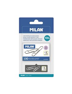 Blister 1 caja con 100 clips metalicos 33mm milan.