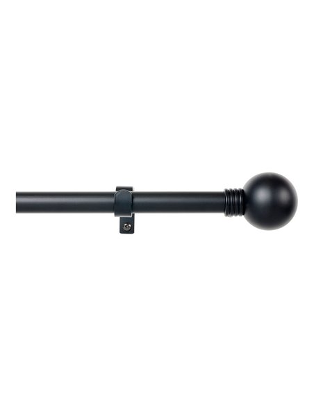 Kit barra cortina anillo extensible de 110 a 200cm negro stor planet
