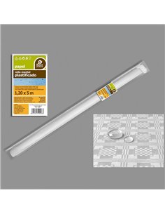 Rollo de mantel plastificado blanco 5x1,2m