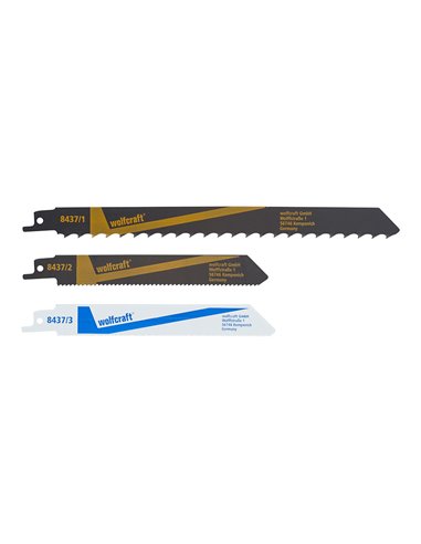Lâminas de serra Wolfcraft Sabre (pacote 3) (8437000)