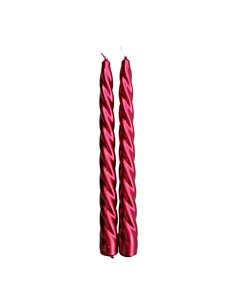 Pack 2 velas decorativas rojas ø2x24cm magic lights
