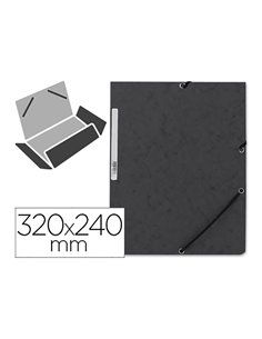 Carpeta con gomas kf02167 cartón negra con solapas din a4 q-connect 2