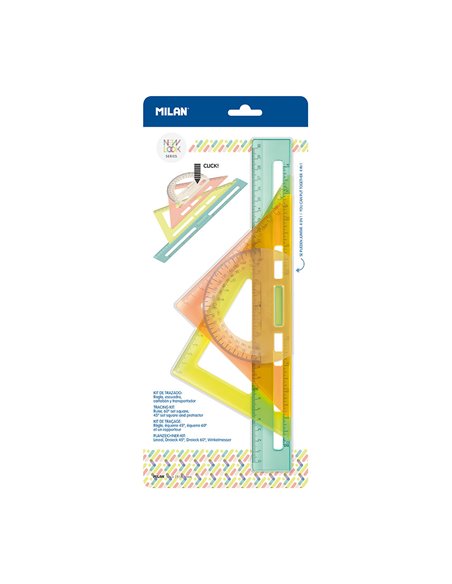 Kit de reglas de trazado transparentes serie new look milan