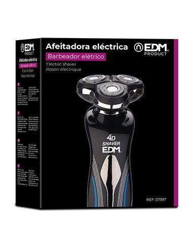 Afeitadora electrica recargable 4,6x4,5x17,6cm edm