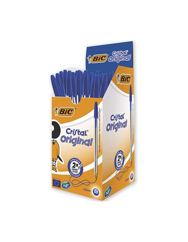 Pack 50 unid. bolígrafos bic cristal azul