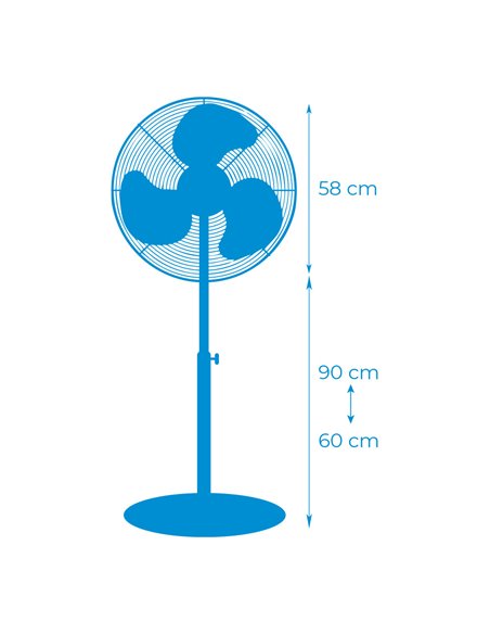 Ventilador industrial pié 80w ø50cm edm