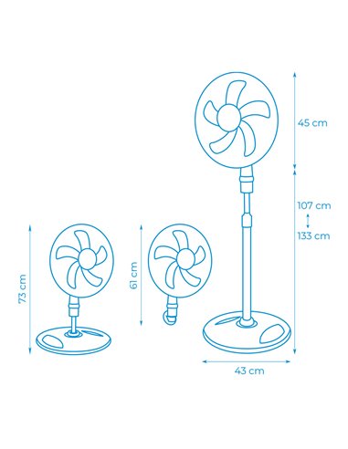 Ventilador 3 en 1 45w ø40cm edm