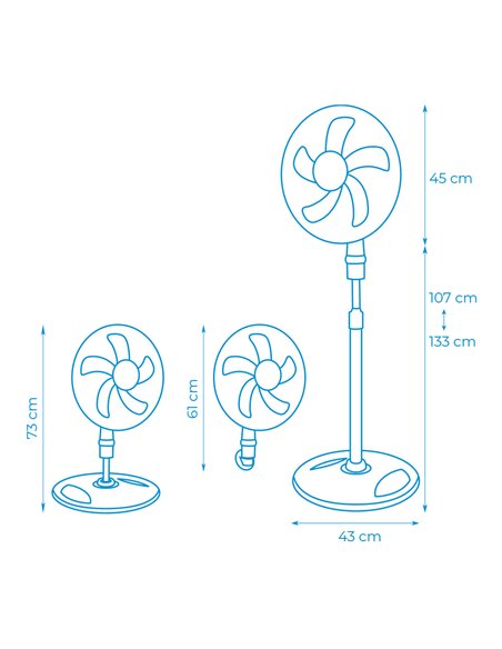 Ventilador 3 en 1 45w ø40cm edm
