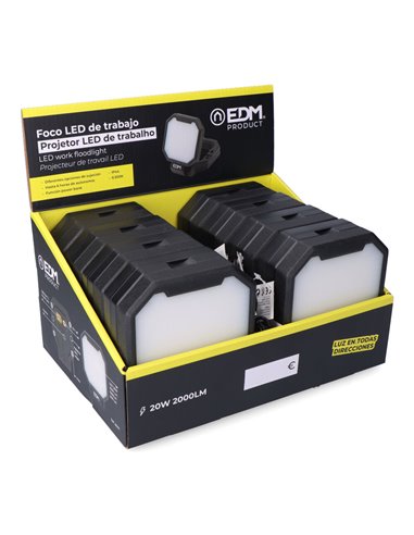 Foco led de trabajo 20w 2.000lm 3 en 1 edm