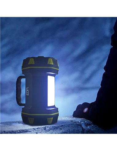Linterna de mano con led frontal 400lm + lateral 200lm edm