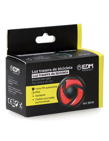 Linterna trasera de señalizacion para bicicleta de led edm