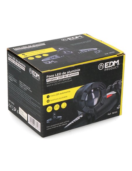 Linterna de bicicleta/frontal de led 180lm edm