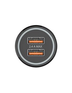 Cargador doble mechero coche negro 2,4a -12w tech one tech 2