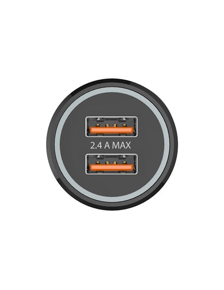 Cargador doble mechero coche negro 2,4a -12w tech one tech