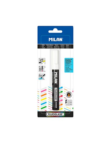 Blister con rotulador blanco fluoglass 2-4mm milan