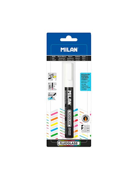 Blister con rotulador blanco fluoglass 2-4mm milan
