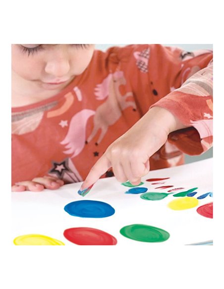 Caixa com 6 potes de tinta a dedo Milan 25ml