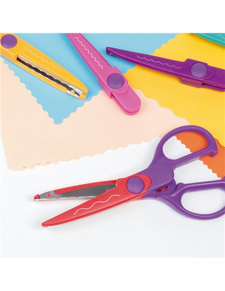 Blister com tesoura zig-zag com 4 lâminas intercambiáveis 16cm Milão