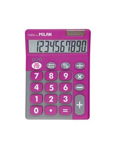 Blister calculadora duo 10 digitos rosa teclas grandes milan 2