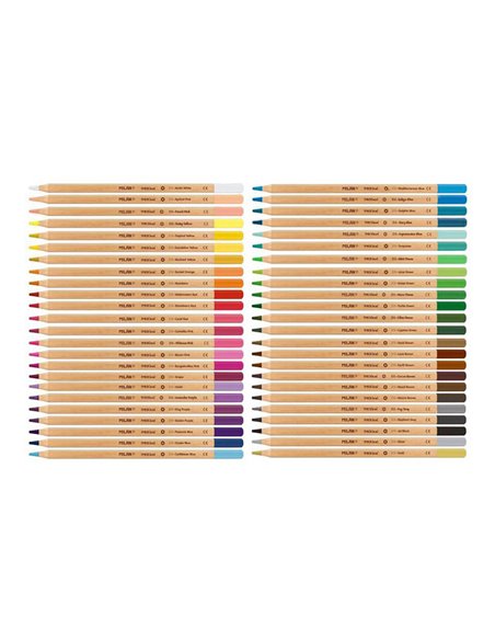 Caja metálica con 48 lápices de colores mina gruesa ø3,5mm hexagonales milan