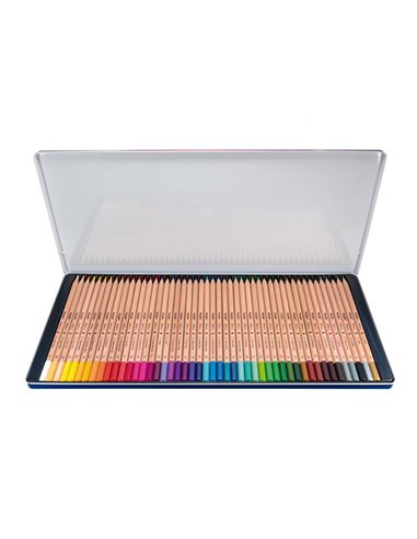 Caja metálica con 48 lápices de colores mina gruesa ø3,5mm hexagonales milan