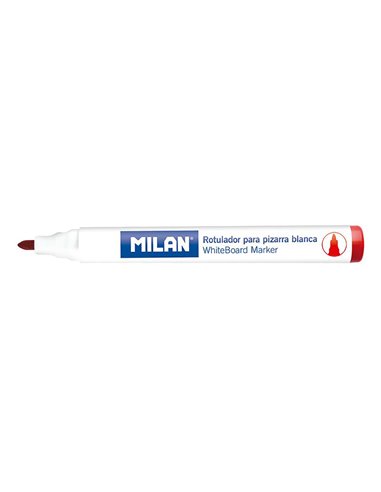 Caja de 12 rotuladores rojos ø4,7mm para pizarra blanca milan