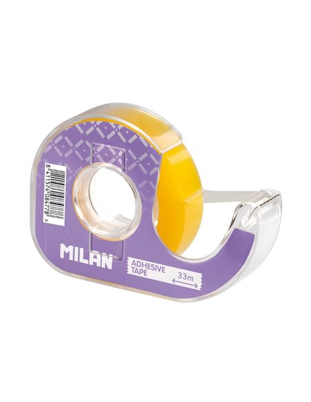 Blíster con dispensador de cinta adhesiva transparente 12mm x 33m milan