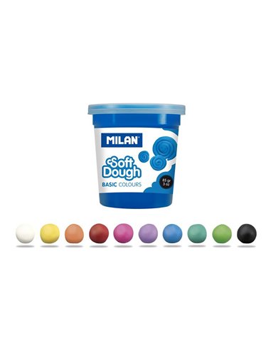 Caja con 10 frascos de 85g básico soft dough milan