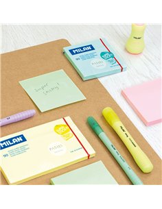 Bloc 90 notas super adhesivas rosa pastel 76x127mm milan 2