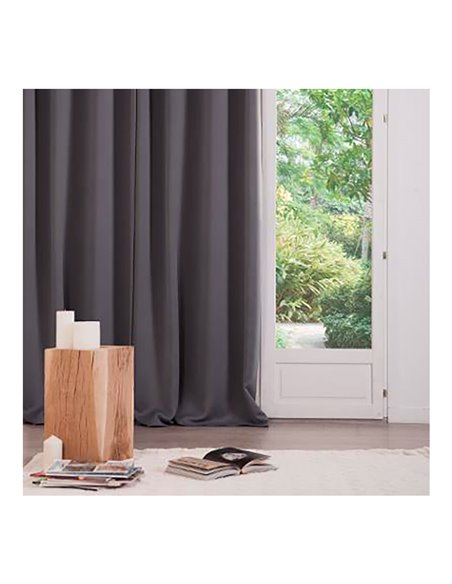 Pack 2 unid. cortina ocultación gris 135x240cm