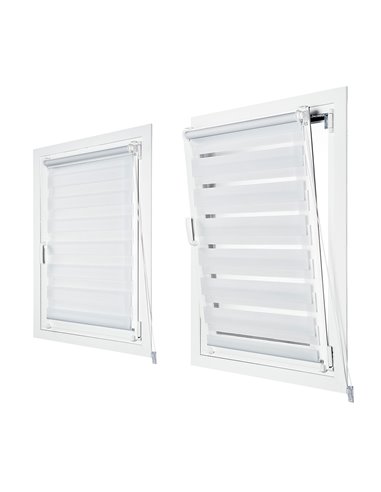 Estor enrollable clip&fix noche&dia blanco 60x180cm
