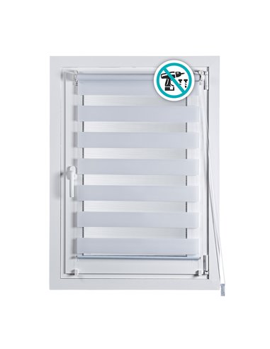 Estor enrollable clip&fix noche&dia blanco 75x180cm