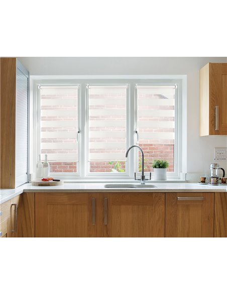 Estor enrollable clip&fix noche&dia blanco 150x180cm