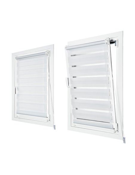 Estor enrollable clip&fix noche&dia blanco 150x180cm