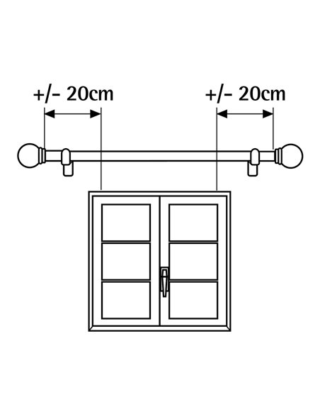 Kit barra cortina anillo extensible de 160 a 300cm cromo stor planet