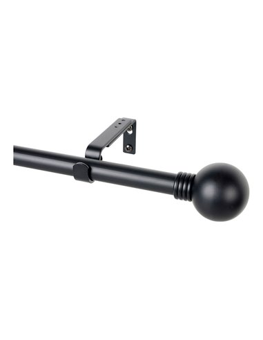Kit barra cortina anillo extensible de 110 a 200cm negro stor planet