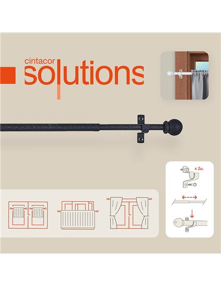 Portavisillo deco esfera negro 120-215cm cintacor