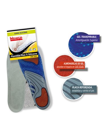 Plantilla para calzado plus silicona t: 36-41 hidalgo