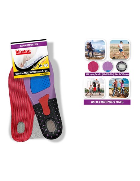 Palmilha para calçado multiesportivo Gel T: 34-40 Hidalgo
