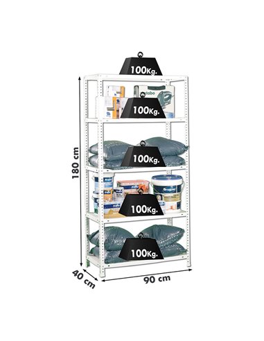 Kit estantería metálica comfort 5/400 blanco simon rack