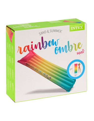 Colchoneta hinchable 69x183cm modelo arcoiris. intex